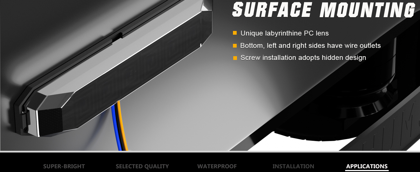 4.7 Inch Dual Color Amber to Blue Trailer Marker LED Side Clearance Tail Grille Bumper Lights