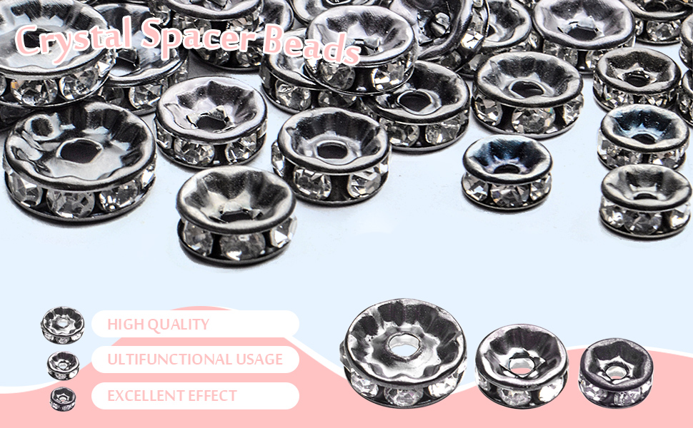 Rhinestone spacer Beads round