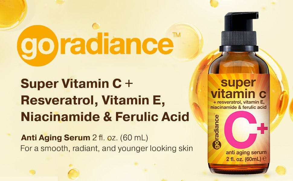 GoRadiance super vitamin c serum for younger looking skin, vitamin c serum with niacinamide