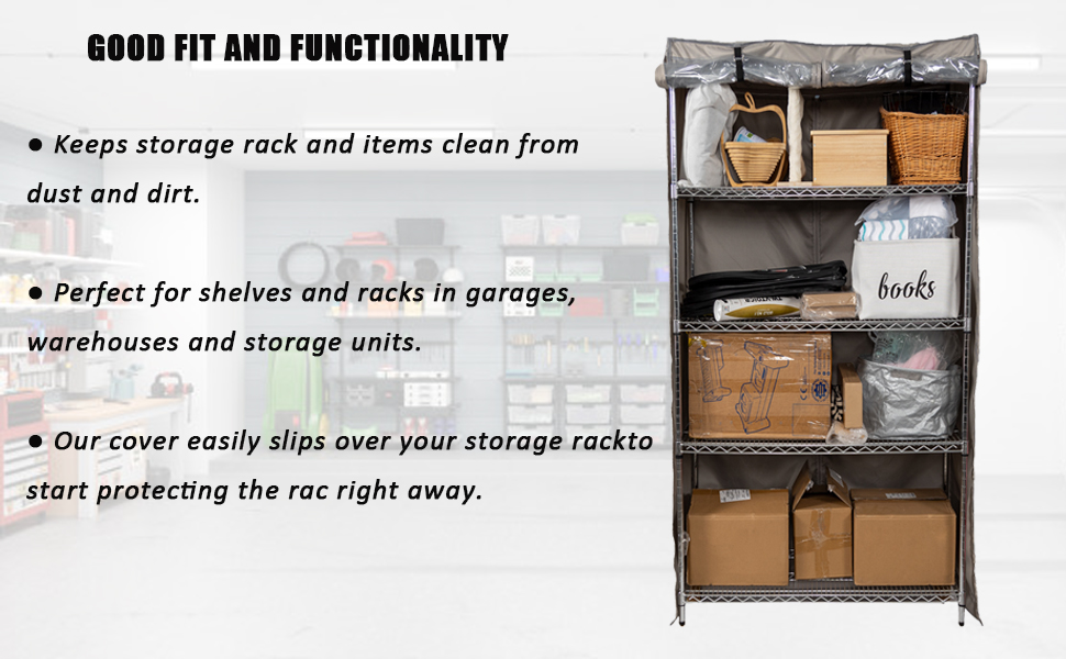 YLOVAN Storage Shelf Cover Wire Rack Shelving Dust