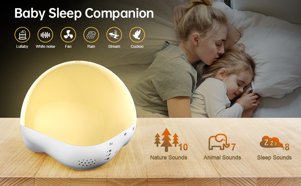 Baby Sound Machine Nursery Night Light White Noise Machine