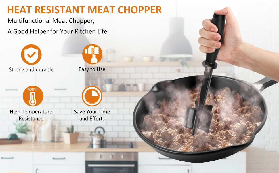 Meat Chopper, Multifunctional Meat Chopper with NonSlip Handle, Nylon