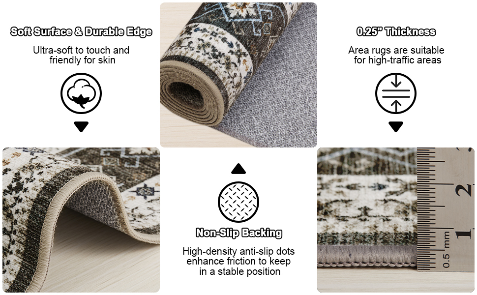 Tosuoka 5x7 Area Rugs Living Room Rugs Large Machine