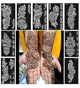 Henna Stencils 9 Sheet Henna Tattoo Kit, Reusable Henna Stickers For Hand Forearm Indian Arabian ...