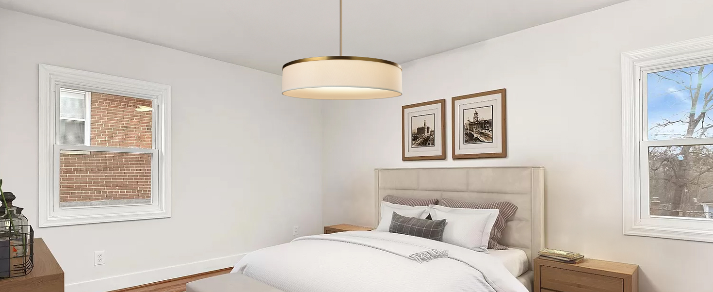 Drum Modern Farmhouse Lighting Ceiling Hanging for Dining Room Kitchen Bedroom Hallway Living Room