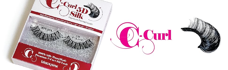 BlackPink C-Curl 5D Silk Permed Lash Extra Curl & Volume Fluffy Reusable Light Weight Natural