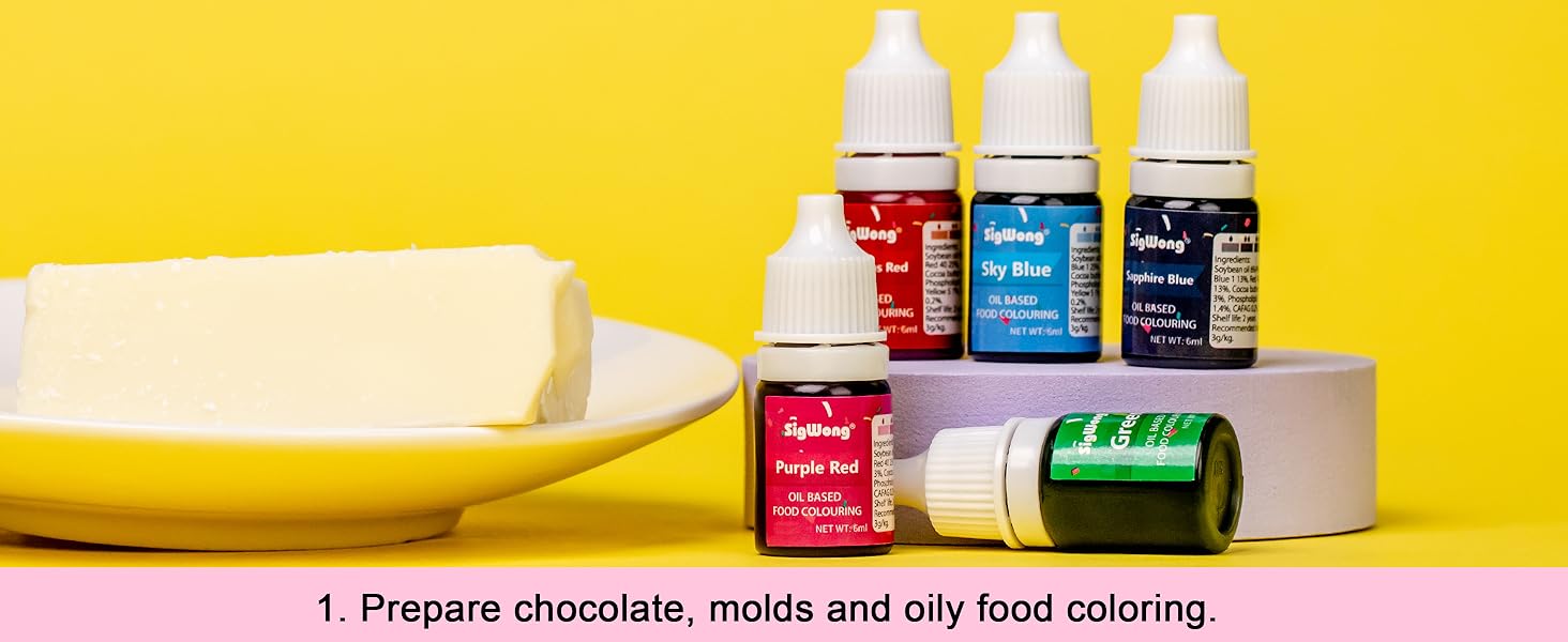 OilBased Food Colouring for Chocolate, 12 Colours Vibrant Food