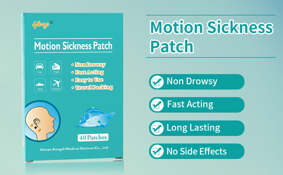 ifory Motion Sickness Patch, Non Drowsy, Travel Essentials Mint