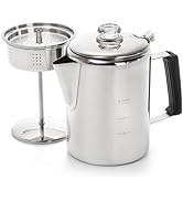 Cididu Camping Coffee Pot Stainless Steel, Coffee Pot Outdoors, Durable Stove Top Brew Coffee Mak...