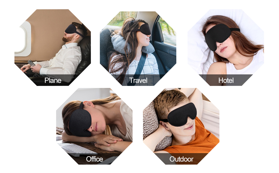 Soft Breathable Blackout Blindfold, Travel Eye Cover