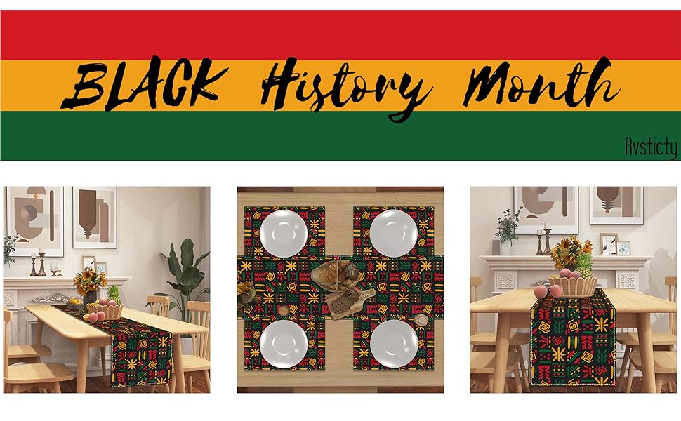 Rvsticty Linen Table Runner African American