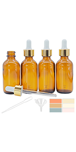 2 oz amber glass dropper bottle