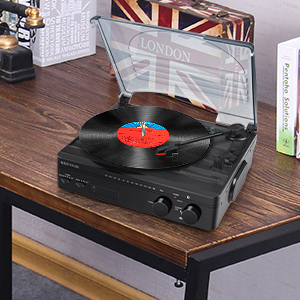 black record player