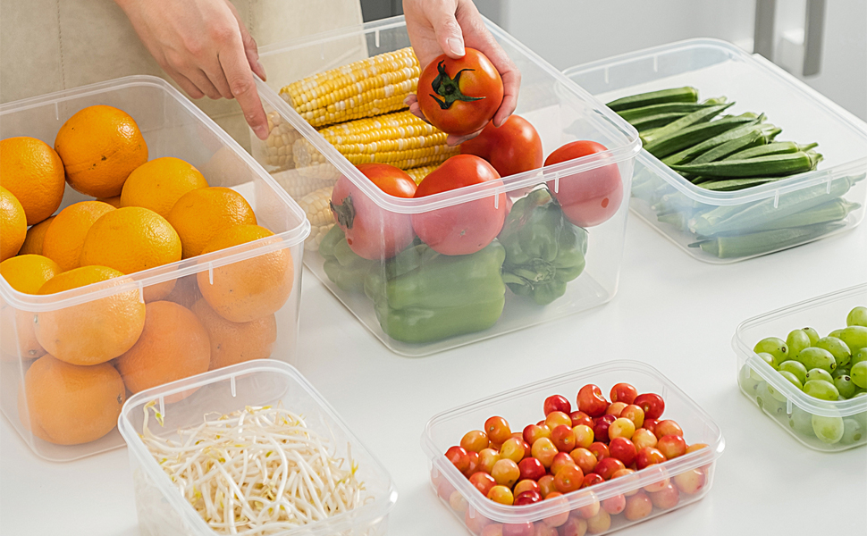 BSEKUJIN 9Pack Food Storage Containers with Lids,Clear