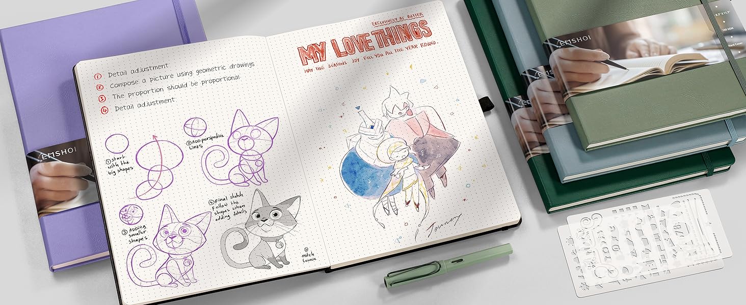 Dotted Journal Hardcover Notebook 8.5 x 11 Dot Grid Notebook Journal for Women