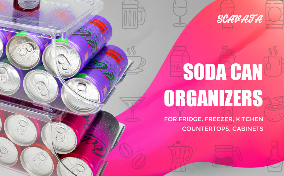 SCAVATA Skinny Can Organizer for Refrigerator, Tall Skinny