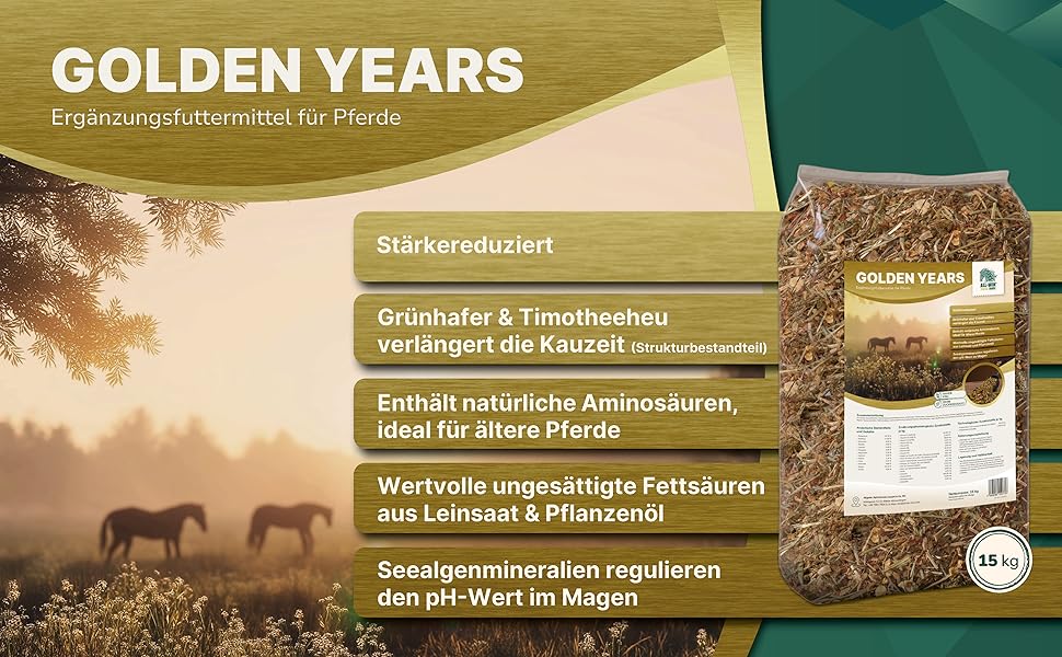 Der Text lautet: „GOLDENE JAHRE“ mit malerischen Naturlandschaftsbildern und deutschen Texteinmischungen zu Umwelt- und Nachhaltigkeitsthemen.