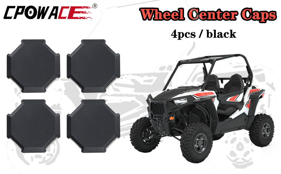 CPOWACE 4Pack Hub Caps Wheel Center Caps For Polaris RZR 900 1000 XP 4