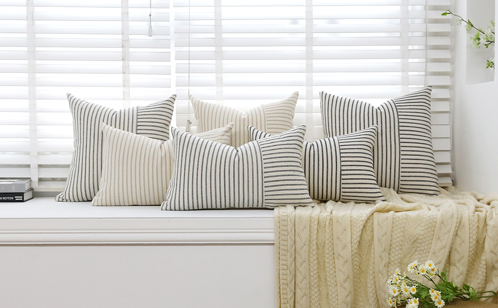 Cushion Covers 45 x 45 cm Farmhouse Cushion case covers, Set of 2