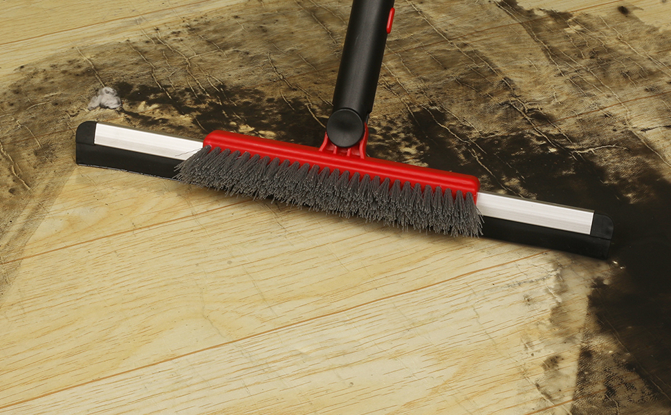 CHANHOO Floor Squeegee Scrubber with Grout Brush,54 inches