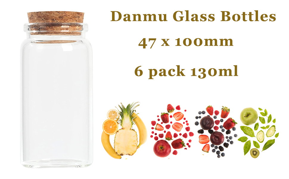 Danmu 130ml Mini Glass Bottles, Mini Bottles, Jars with