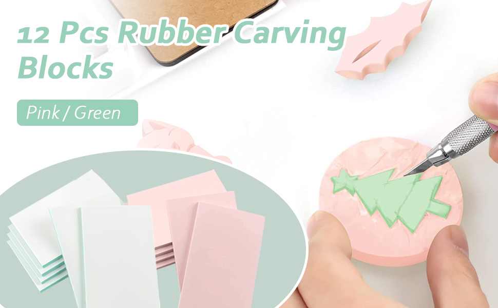 12 Pcs 4" x 6" Rubber Stamp Carving Blocks, Speedy Cut Carving Block
