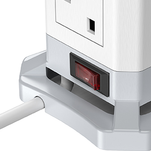 Cube Extension Lead with USB Slots, FDTEK 5 Gang Extension Cable with 2 USB A & 1 USB C Slots, Multi Plug Extension Socket With 1.5M Cord and Switch Power Strip for Home Office 13 Switched extension cube