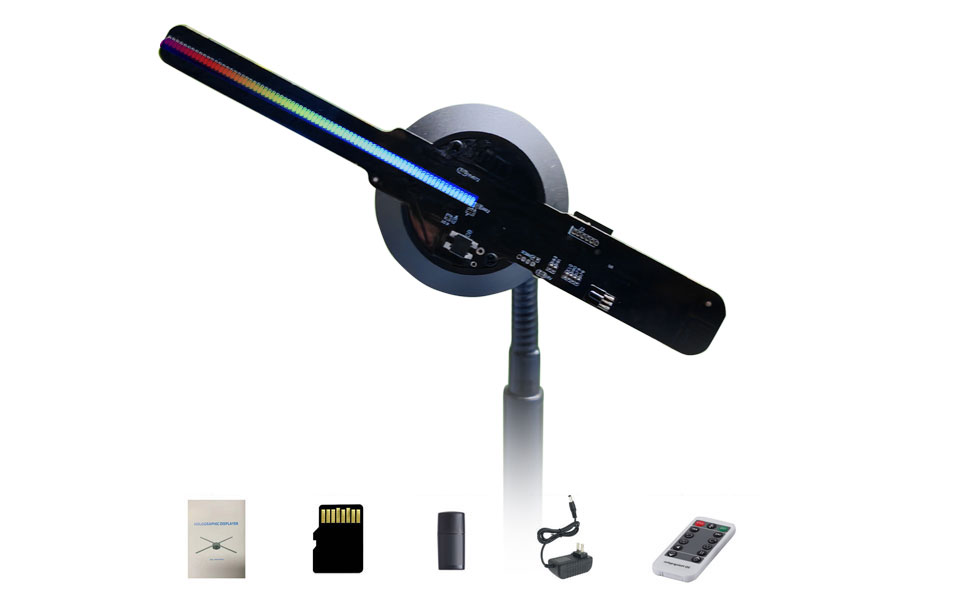 Hologram LED FAN ホログラフィック広告ディスプレイ Amazon | 3Dホログラムファン、224個のLEDライトビーズを備えた