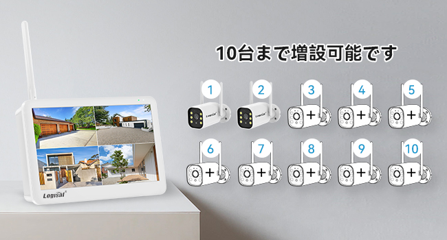 ❤️1品限り❤️防犯カメラ 屋外 2台 モニター付き 500万画素 10台増設可 楽天市場】【モニター付き有線2台セット】 防犯カメラ 屋外 有線