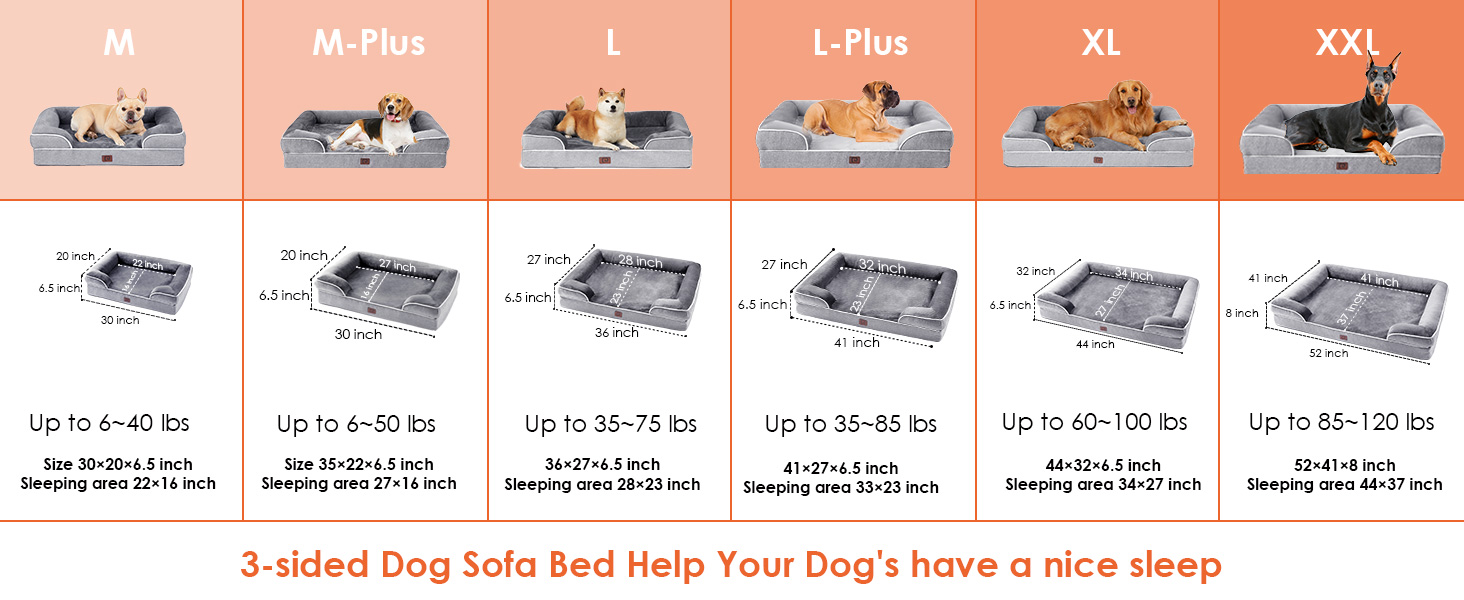 EHEYCIGA Memory Foam Orthopedic Large Dog Bed with Sides, Waterproof