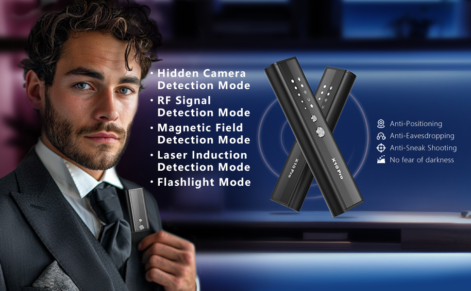 X10 Pro Camera Detector, Accurate Anti Spy Bug Rf Detector Hidden