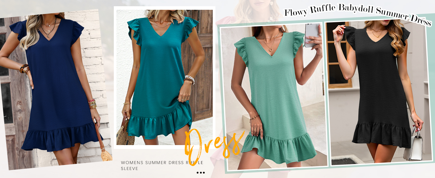 Dress Flutter Sleeve