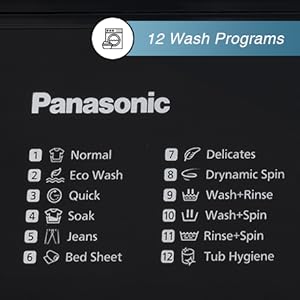Panasonic Washing Machine, 12 Wash Programs