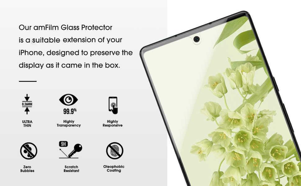 amFilm Screen Protector for Google Pixel 6, 0.26mm