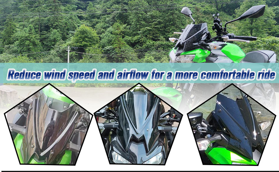 Amazon.com: Midimttop Motorcycle Windshield fit for Z650 Z