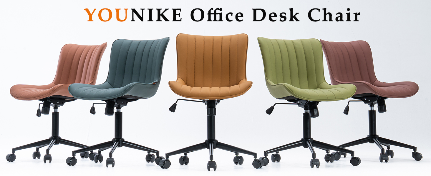 YOUNIKE Armless Office Chair Swivel Desk Chair with Wheels