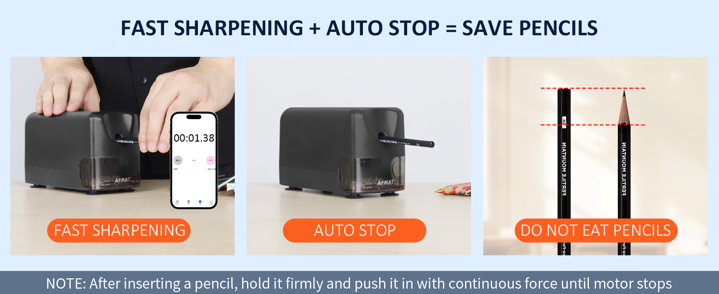 AFMAT PSD3 Electric Pencil Sharpener Auto Stop