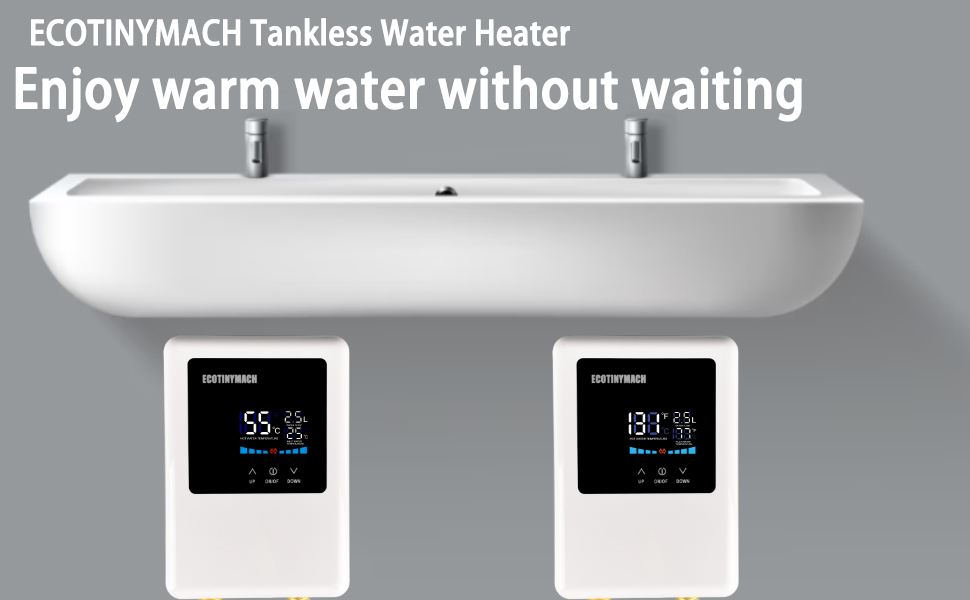 ECOTINYMACH Tankless Water Heater Electric 110V, 4000W Instant Water