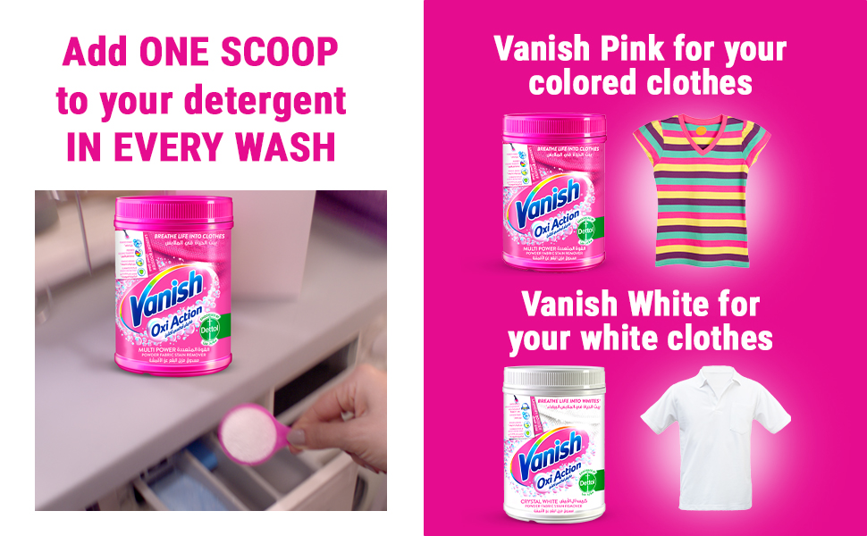 Vanish Oxi Action Multi Power Fabric Stain Remover Powder with Scoop