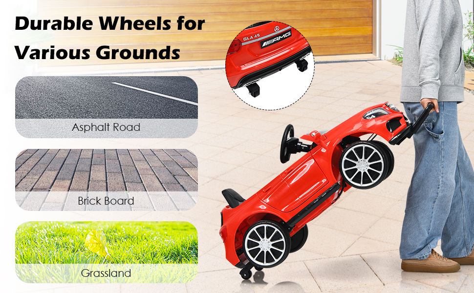 Extra small wheels under the car for portable movement