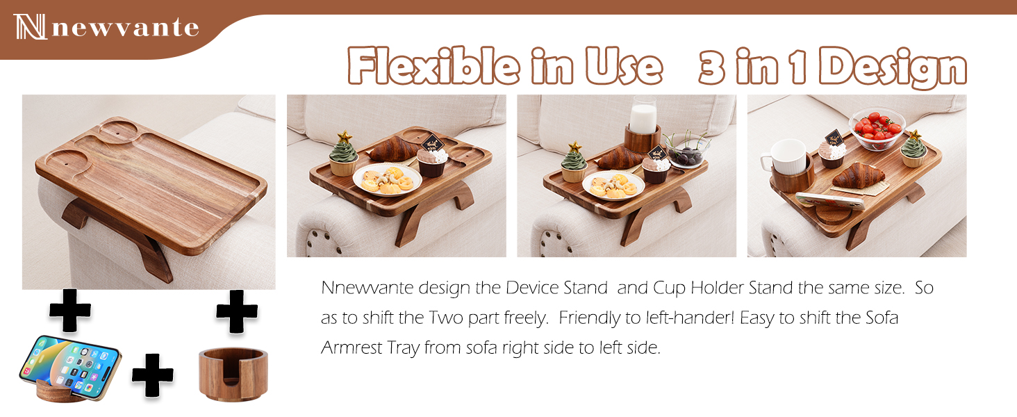 bamboo sofa arm tray table