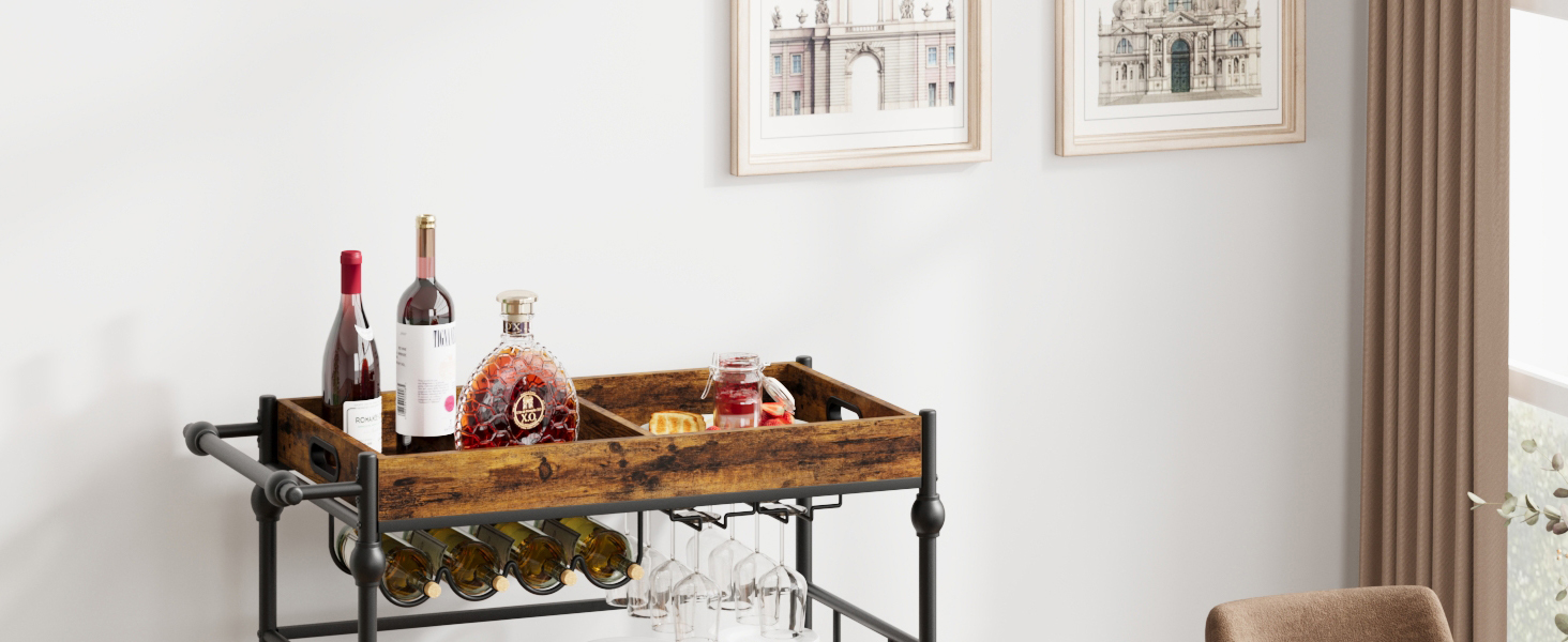 Roman column bar cart