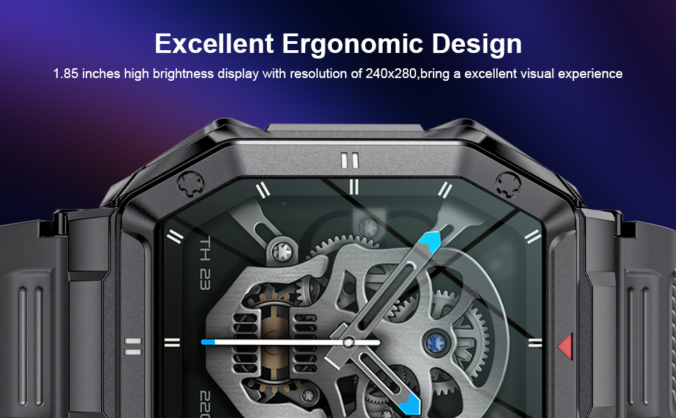 LIGE Smart Watch for Men, 1.85'' IPS HD Touch Screen Military Fitness