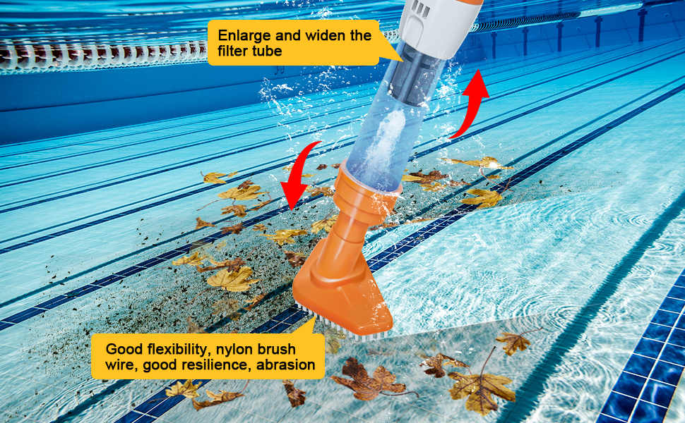 PoolyPoly Cordless Pool Vacuum with Length Adjustable Handle, 3 in 1