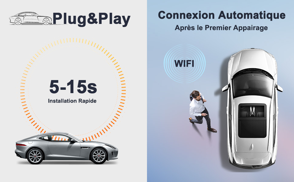 Adaptateur Android Auto sans Fil, Dongle Android Auto sans Fil Convertissant Android Auto