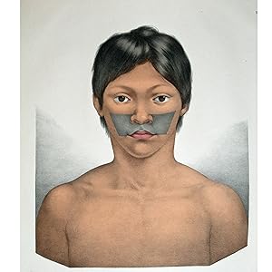 Litogravura de menino do povo Juri