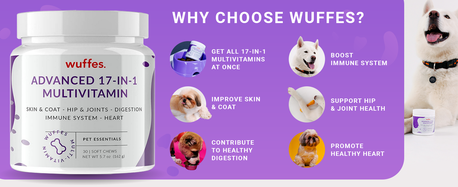 Wuffes 17in1 Chewable Dog Vitamins & Supplements Dog