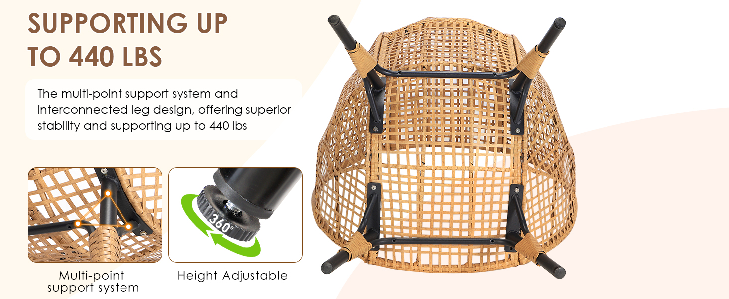 RADIATA Egg Chair with Footrest Outdoor Wicker Patio Egg