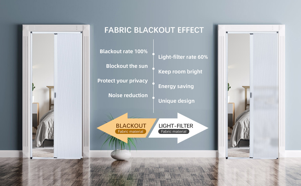 ROOMNEST NoDrilling Interior Accordion Door, Retractable Folding Door