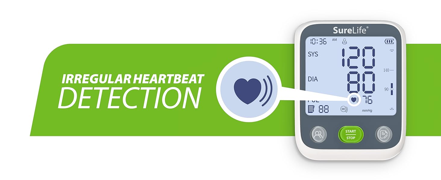 SureLife Arm Blood Pressure Monitor - Irregular Heartbeat Detection